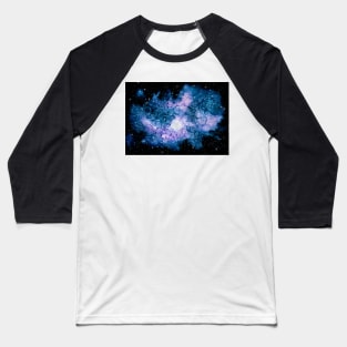 Watercolor Violet Shine and Blue Nebula Baseball T-Shirt